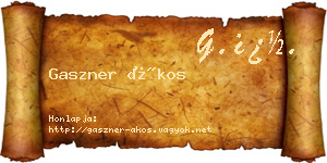 Gaszner Ákos névjegykártya